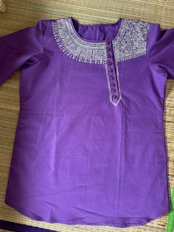 Hand Printed - Women Purple Top - Image 2
