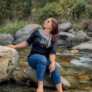 Hand Painted - Cotton Women Top